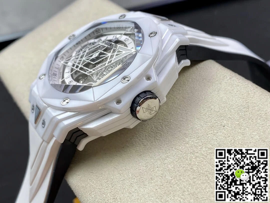 Hublot Big Bang Sang Bleu II 418.HX.2001.RX.MXM21 BB Factory 1:1 Best Edition Replica Watch White Strap